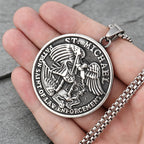 Archangel Wing Cross Stainless Steel Pendant Necklace