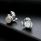 Vintage Silver Magnetic Stud Earrings Medusa