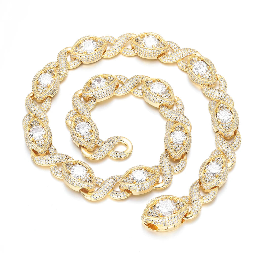 Iced Out Chain Necklace Colored Zircon 15MM