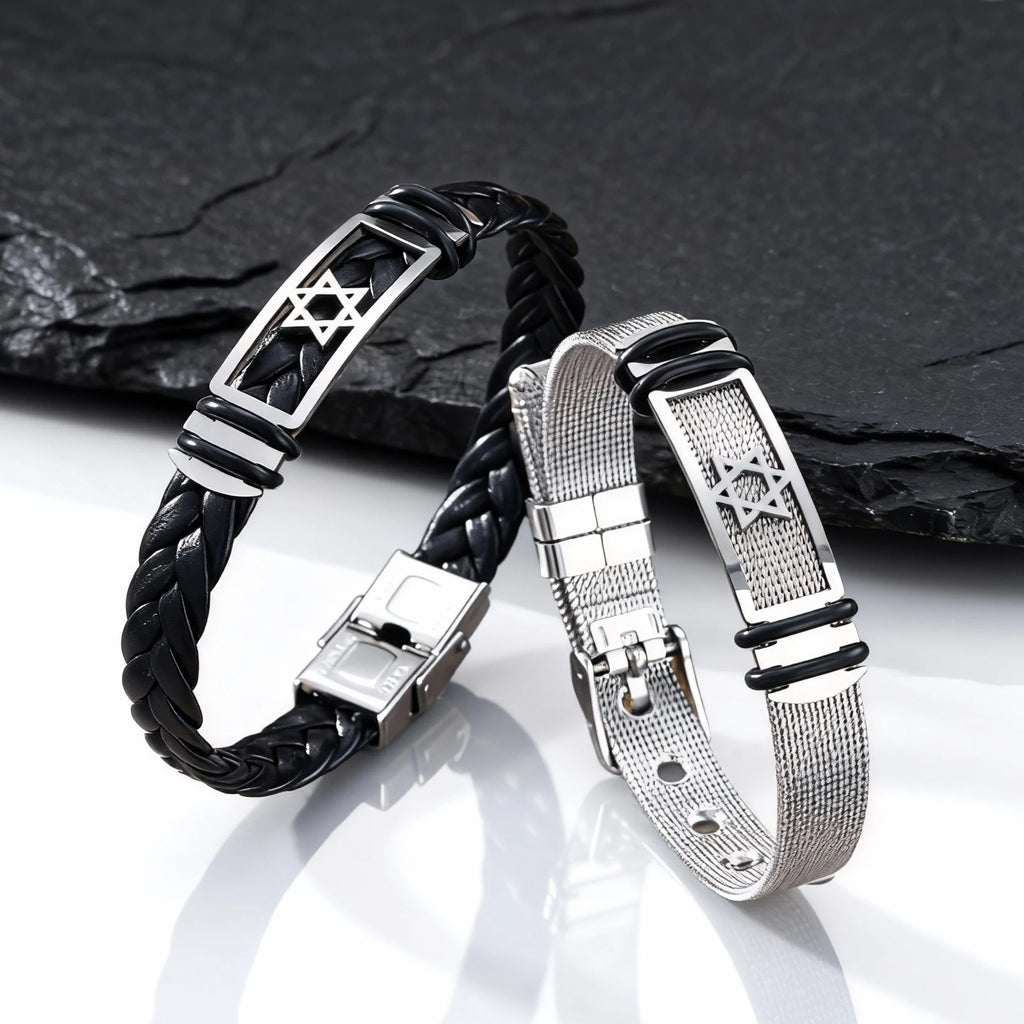 Star of David Watch Strap Bracelet — Stainless Steel