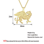 Anglo-Saxon Griffin Pendant Necklace — Stainless Steel
