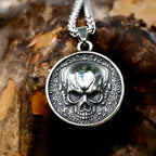 Double-Sided Skeleton Pendant Necklace — Stainless