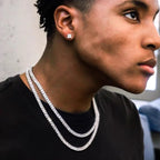 Hip Hop Tennis Chain Necklace Bling Bling Party Jewelry for Men Women Concerts Festivals Ideal Gift for Rapper Fans Trendsetters