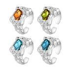 4pcs/set Lava Rings for Men Women,Stacking Colorful Zircon Thick Ring Metal Ring,Punk Non Tarnish Signet Ring Gifts