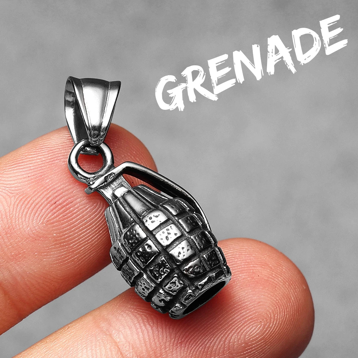 Grenade Stainless Steel Pendant Necklace