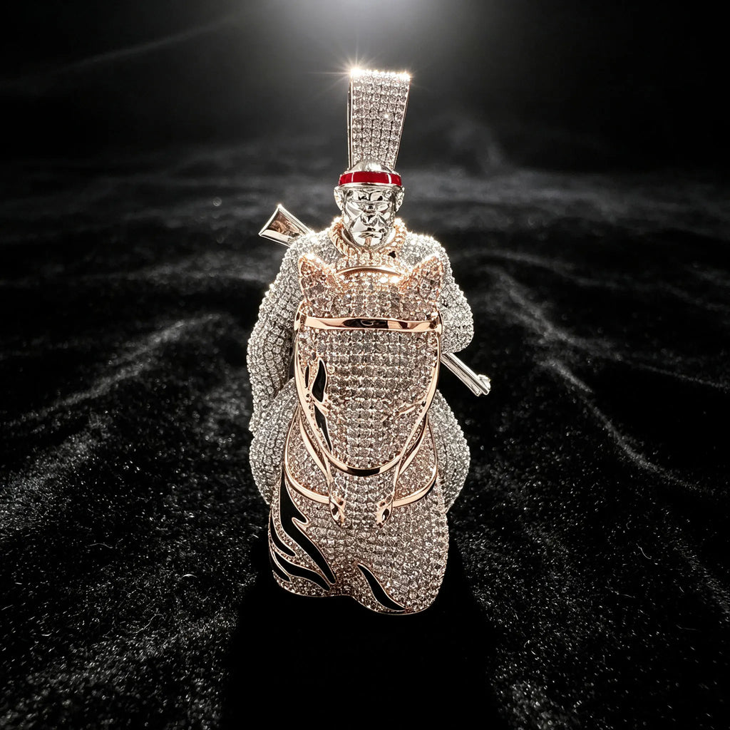 LYEE CYEE Luxury Hip Hop Style Yuan Ma Combination Gorilla Animal Pendant Can Be Paired with Cuban Chain Rap Singer