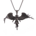 Vintage Punk Mythology Style Metal Sexy Angel Goddess Pendant Necklace for Men Women Classic Mysterious Souvenir Jewelry