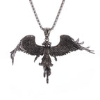 Vintage Punk Mythology Style Metal Sexy Angel Goddess Pendant Necklace for Men Women Classic Mysterious Souvenir Jewelry