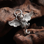 Cat Wings Animal Pendant Necklace — Silver