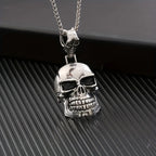 Big Ghost Skull Pendant Necklace — Gothic Statement