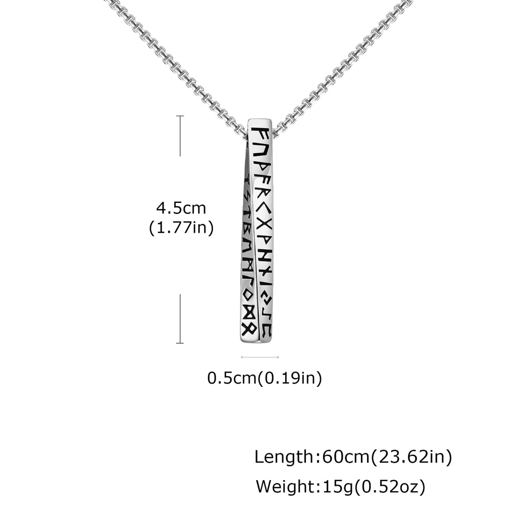 Viking Rune Mobius Pendant Necklace — Stainless Steel