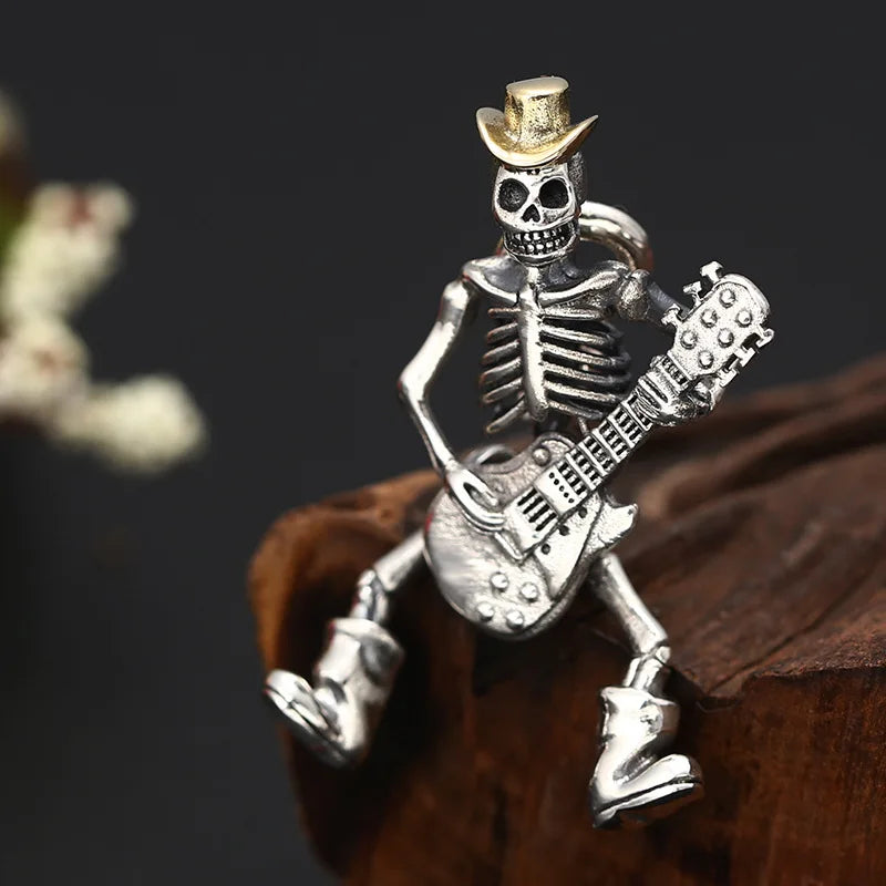 Guitar Skeleton Pendant Necklace — Statement