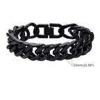 Double Curb Chain Bracelet 15mm — Stainless Steel
