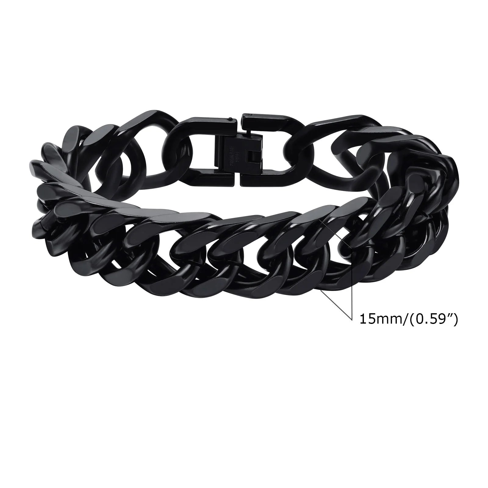 Double Curb Chain Bracelet 15mm — Stainless Steel