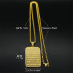 Islam Religious Muslim Pendant Necklace for Women Men Stainless Steel Gold Color Arabic Quran Medal Chain Jewelry