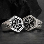 Vintage Viking Rune Signet Scandinavn Rings for Men Domineering Punk Nordic Amulet Jewelry