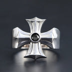 Iced Out Cross Jesus Ring — 925 Silver