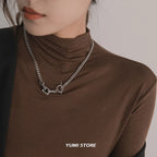 Trend Lock Necklace For Man Woman Hip Hop Titanium Steel OT Clavicle Chain Punk Jewelry Charm Unisex Accessories Wholesale