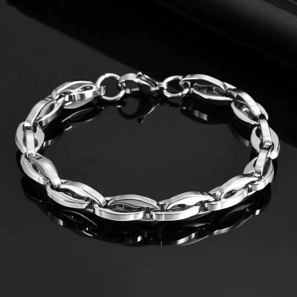 Link Chain Wristband Bracelet for Men — Stainless Steel