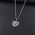 Lion Steel Pendant European American Shield