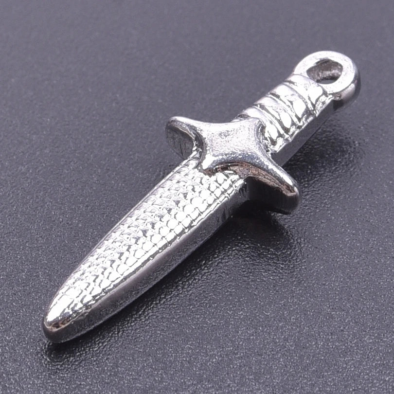 7pc Religious Belief Cross Treasure Sword Gold/Silver Color Pendant High Quality Stainless Steel Wing Amulet Diy Necklace Making