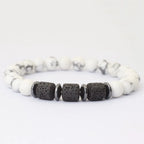Noter New Novel Men Bracelet Natural Tiger Eyes Volcanic Rock Beaded Braclet Gift For Him Hematite Healing Braslet Pulsera Homme