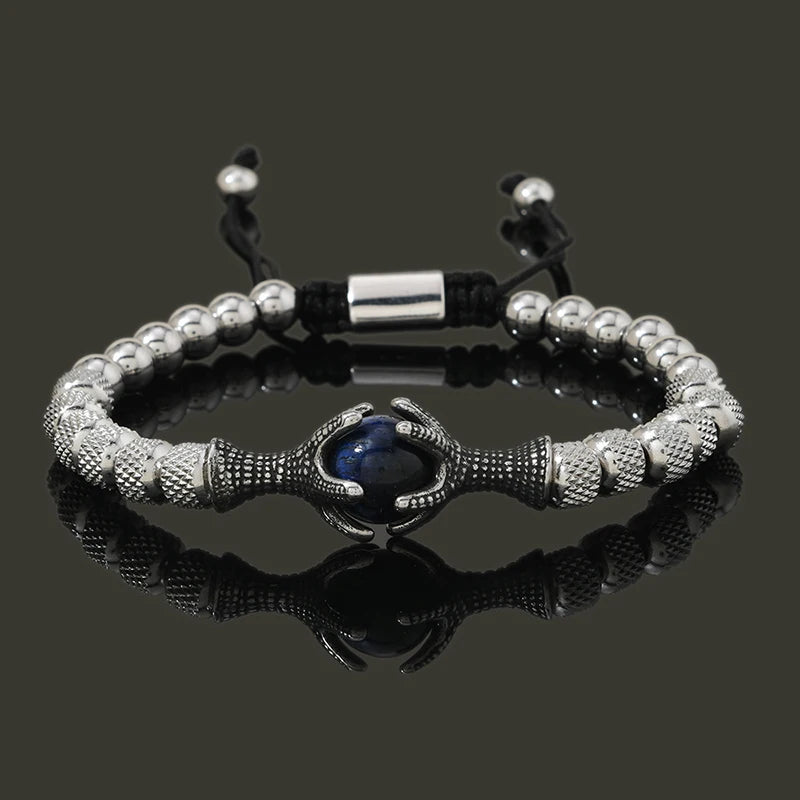 Eagle Beaded Rope Bracelet for Men — Stainless Steel