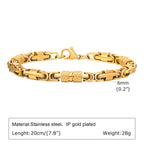 Punk Byzantine Bracelets for Men Boys,Stainless Steel Handmade Links Bracelet,Stylish Casual Jewelry Gifts