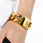 Luxury 30mm Cuban Link Chain Bracelet for Man Vacuum Plated Stainless Steel Men's Bracelets Hip Hop Heavy Duty Street