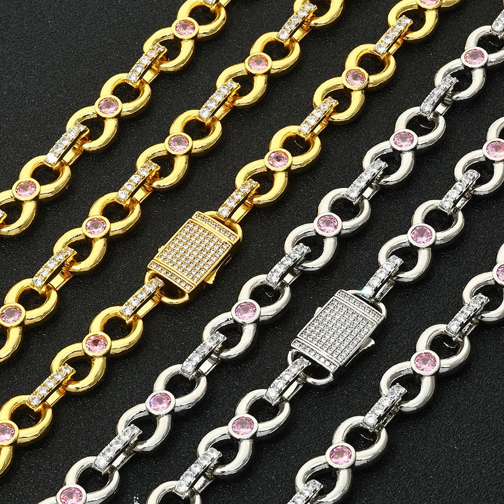 Gold Cuban Chain Necklace Iced Out 12MM CZ