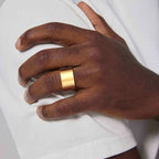 Punk Bend Ring for Men Boys,High Polished Stainless Steel Adjustable Ring,6/8/11.5mm Width Simple Ring for Husband Son