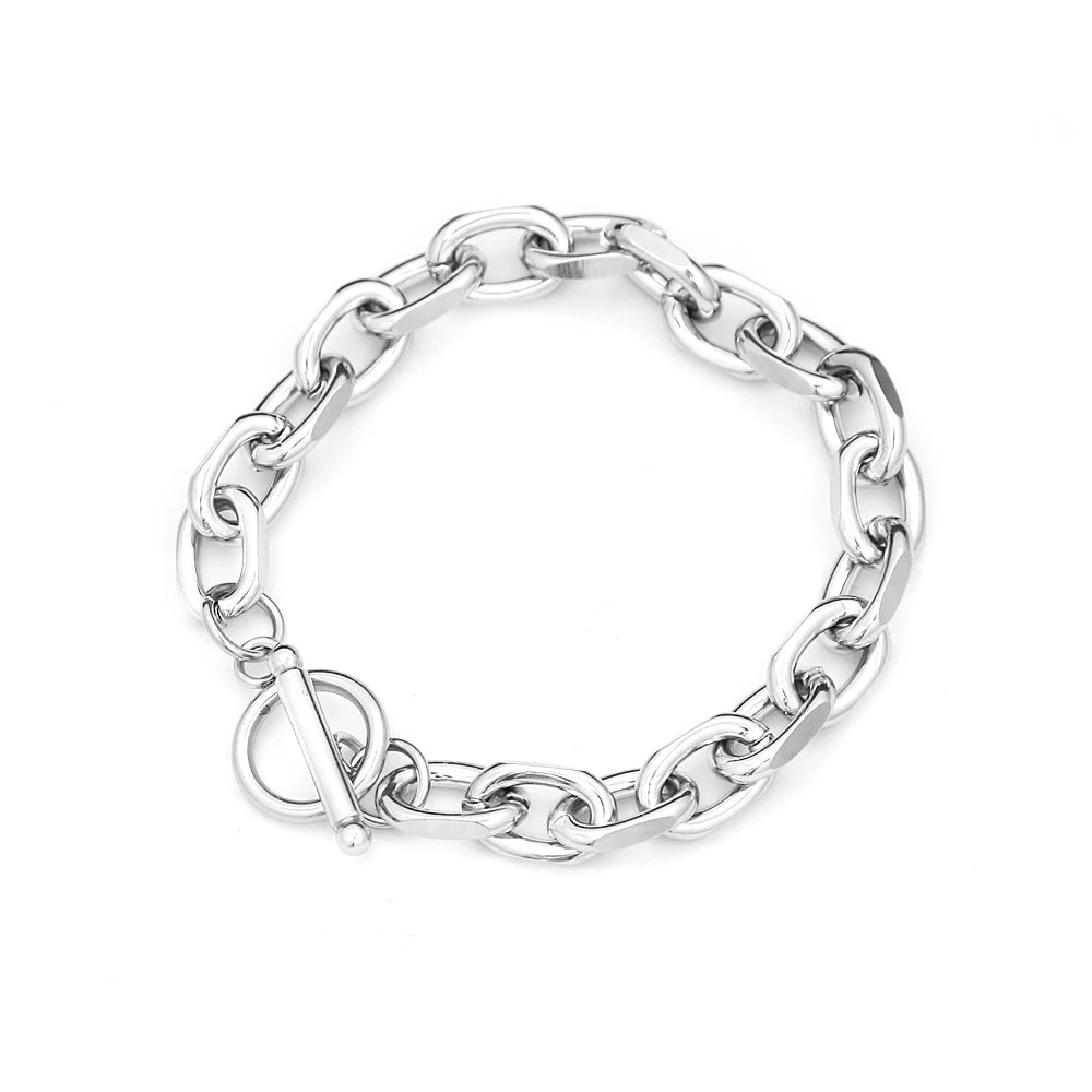 Minimal Silver Bracelet — Stainless Steel