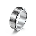Vintage 316L Stainless Steel Nordic Vikings Trinity Ring Fashion Simple Viking Rune Amulet Rings For Men Women Rotatable Jewelry