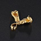 HaoYi Stainless Steel Boxing Gloves Pendant Necklace For Men Fashion Gold Silver Color Sports Jewelry Accessories