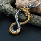 Viking Ouroboros Dragon Necklace — Stainless Steel