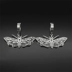 Silver Earrings Witchcraft Moth Dangle Vintage