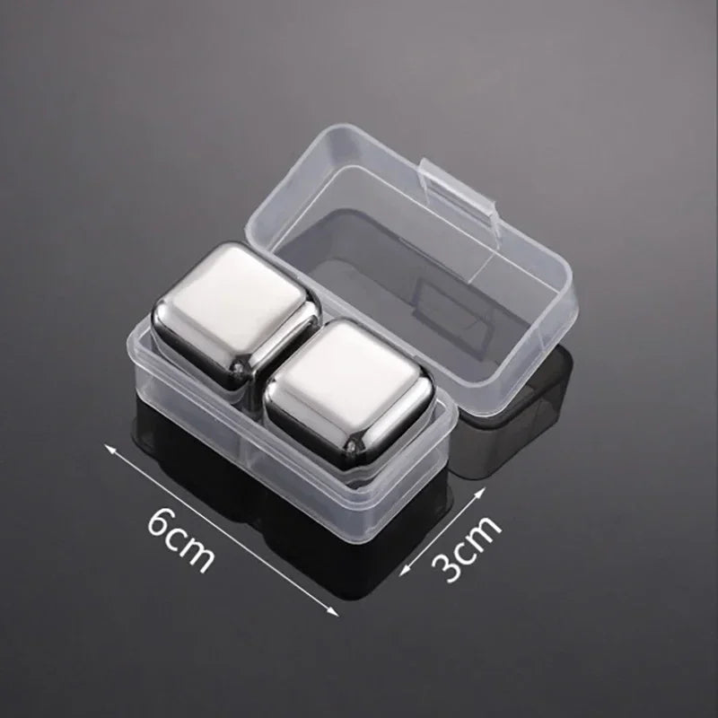 Reusable Whiskey Stones Stainless Steel Ice Cubes Quick-Freeze Wine Cooler Food Grade Metal Pellets Beer Cooler Bar