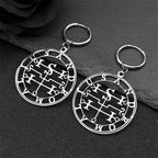 Baphomet Steel Earrings Seal Andromalius Hoop