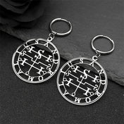 Baphomet Satan Steel Earrings Seal Andromalius Hoop