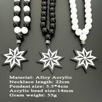 GS25 New Rosary Ornaments Star Necklace 3D Stereo Laser Cutting Pendant Vehicle Rearview Mirror Decoration Acrylic