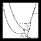 Safety Buckle Double Chain Necklace — SS