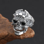 Skull Steel Ring Retro Three Mouth Street