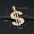 Women Men Hip Hop Jewelry Bling Rhinestone Dollar Sign Money Bag One Hundred Dollar Pendant For Iced Out Necklace Jewellery
