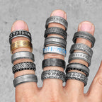 Vintage Nordic Viking Runes Celtic Knot Series Stainless Steel Womens Mens Rings Punk Biker Jewelry Creativity Gift