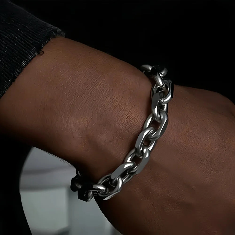 Raw Cuban Chain Bracelet — Silver