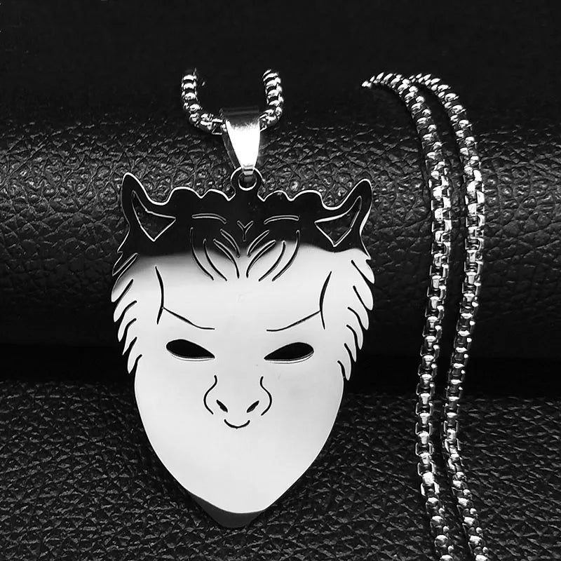 Cross Ghost Band Chain Necklace — Stainless Steel