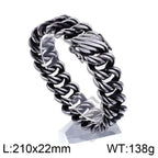 Vintage 18/22MM Width Twist Cuban Link Chain Bracelet for Man Cool Stainless Steel Bracelets Mens Male On Hand Jewelry