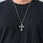 Minimal Cross Pendant — Silver Stainless