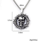 Thorns Skull Pendant Necklace — Gothic