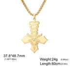 1pc Dark Occult Goat Head Pentagram Snake Baphomet Cross Necklace Mystical Symbol Pendant Jewelry